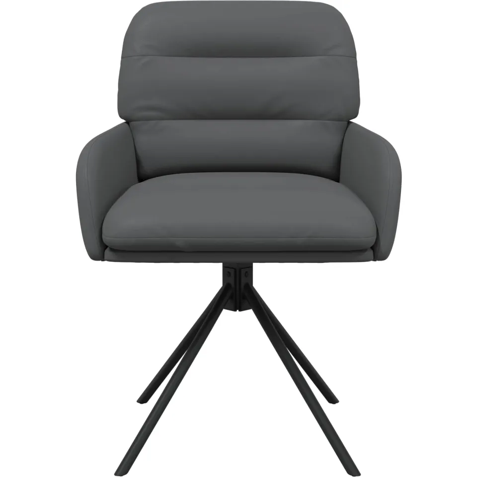 vidaXL Draai Eetstoelen 4 st Kunstleer Grijs 59 x 59,5 x 90 cm