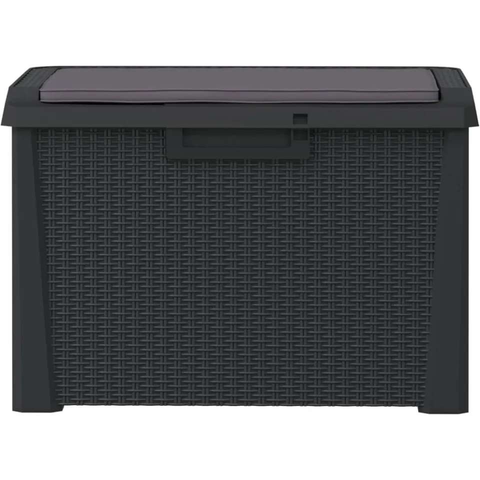 vidaXL Tuinbox met zitkussen 125 L polypropeen antracietkleurig, foto 4