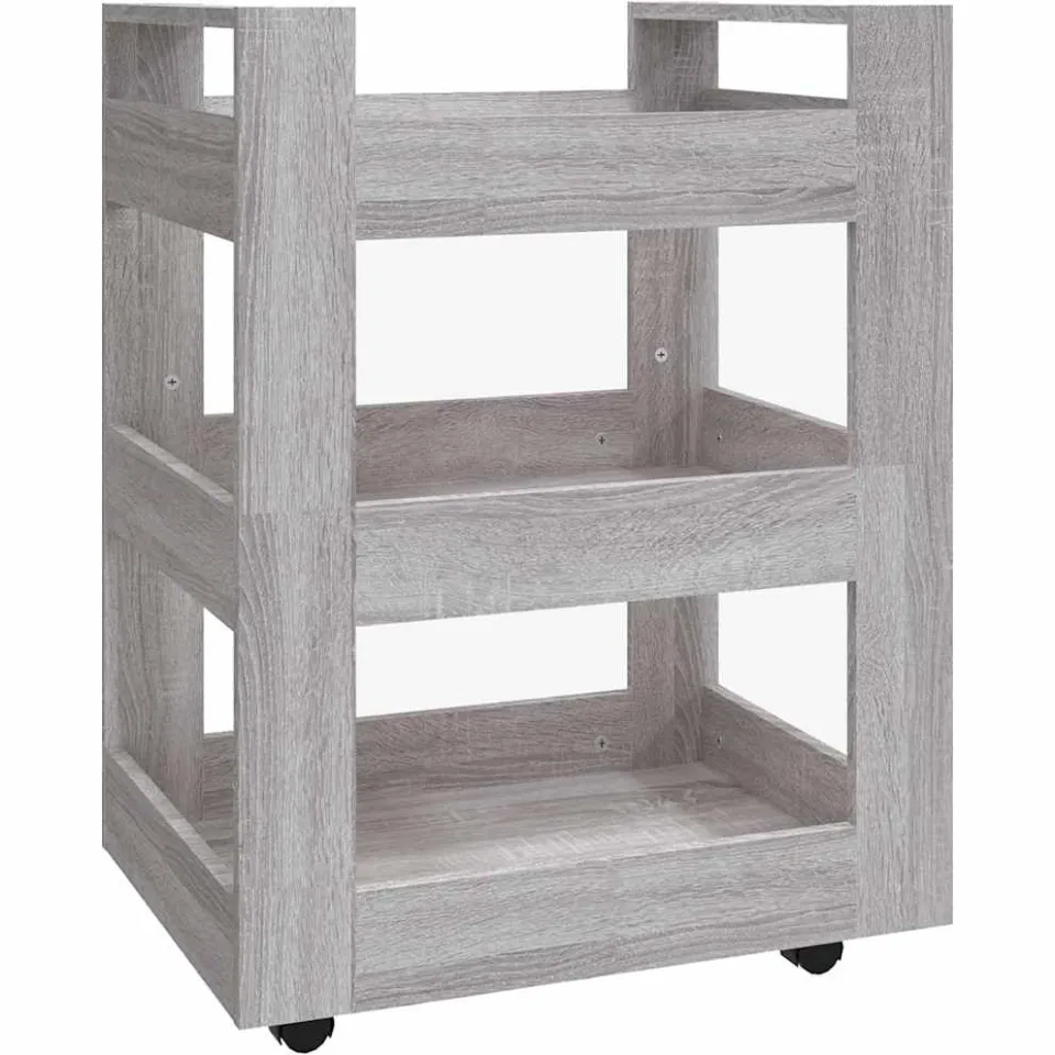 vidaXL Keukentrolley 60x45x80cm bewerkt hout grijs sonoma eikenkleurig