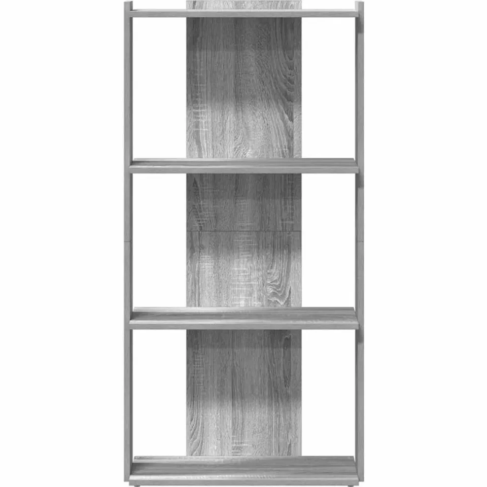 vidaXL Boekenkast 3-laags 60x30x120 cm bewerkt hout grijs sonoma eiken, foto 4