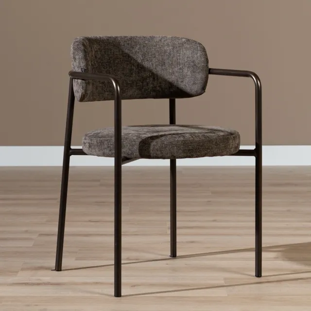 Bronx71 Velvet eetkamerstoel Gio bruin - stoel