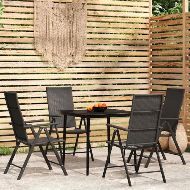 vidaXL 5-delige Tuinset zwart, foto 2