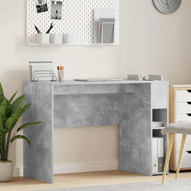 vidaXL Bureau Beton Grijs Bewerkt hout 109 x 50 x 78 cm, foto 2