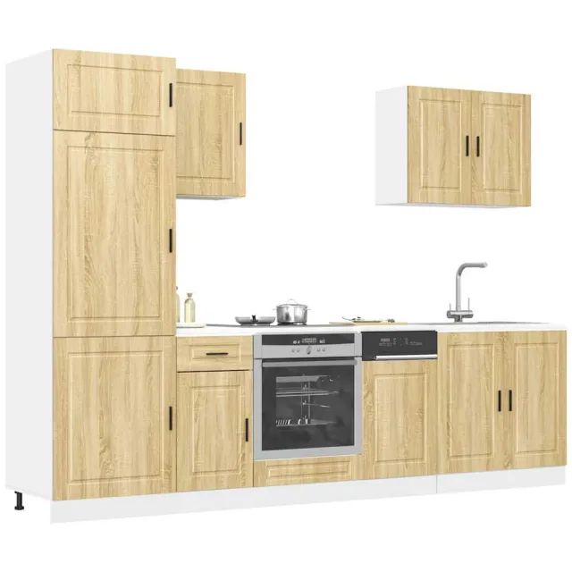 vidaXL 7-delige Keukenkastenset Porto bewerkt hout sonoma eikenkleur Bruin