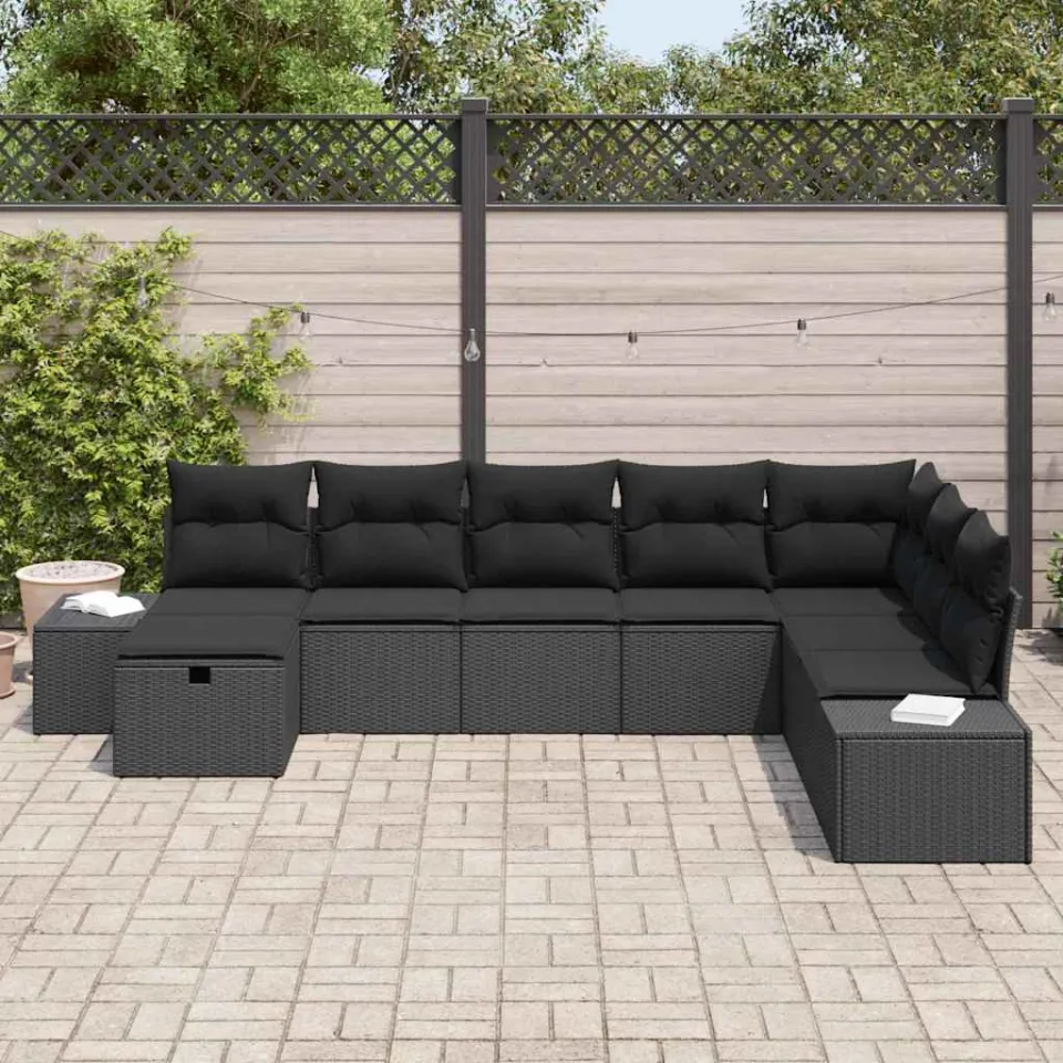 vidaXL 8 st Zwart