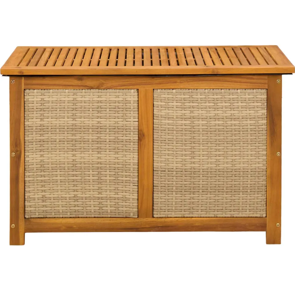 vidaXL Tuinopslagdoos 141 L Massief Acaciahout 90 x 50 x 56 cm Beige, foto 4