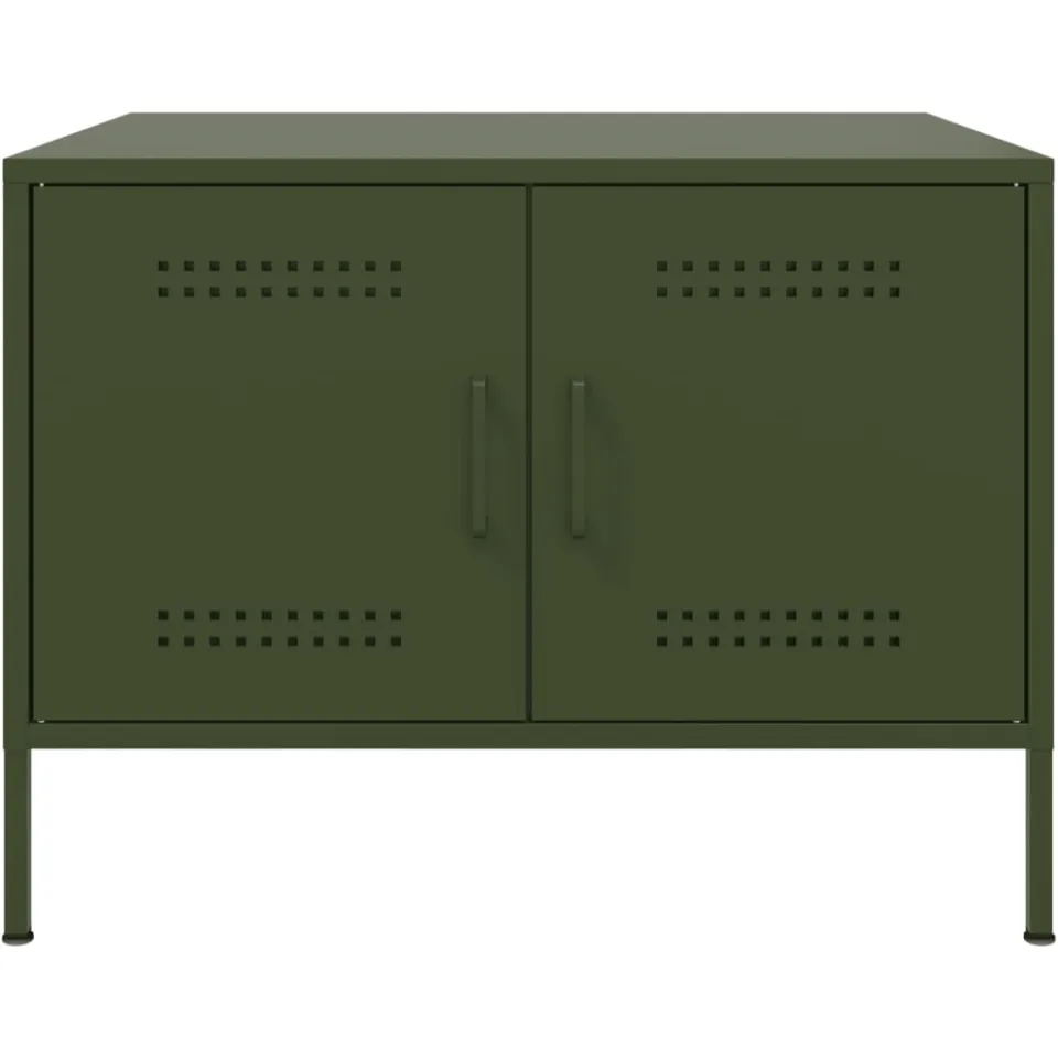 vidaXL Salontafel 68x50x50,5 cm staal olijfgroen, foto 3