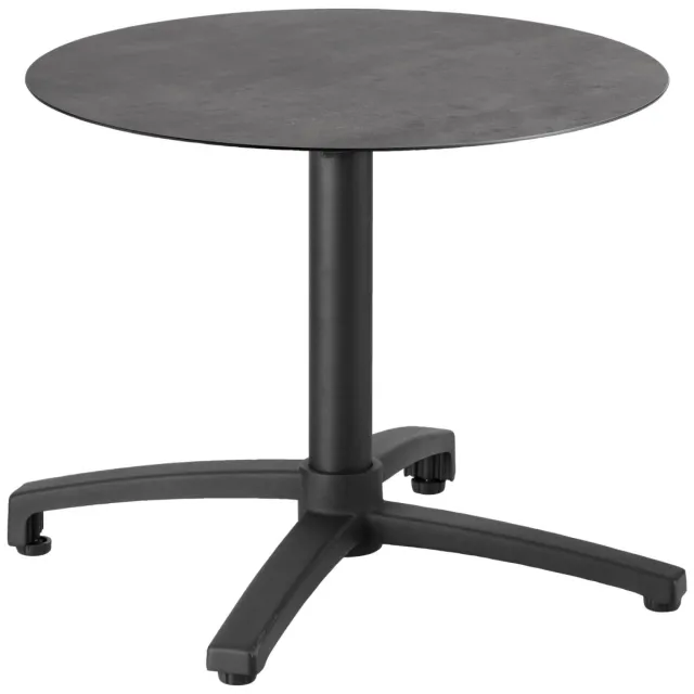 Vega Bijzettafel voor buiten Lift rond; 60x50 cm (ØxH); Tafelblad beton, frame zwart; rond