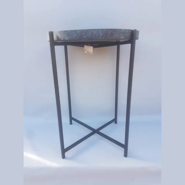Mica Decorations Metalen ronde side table blauw Blue