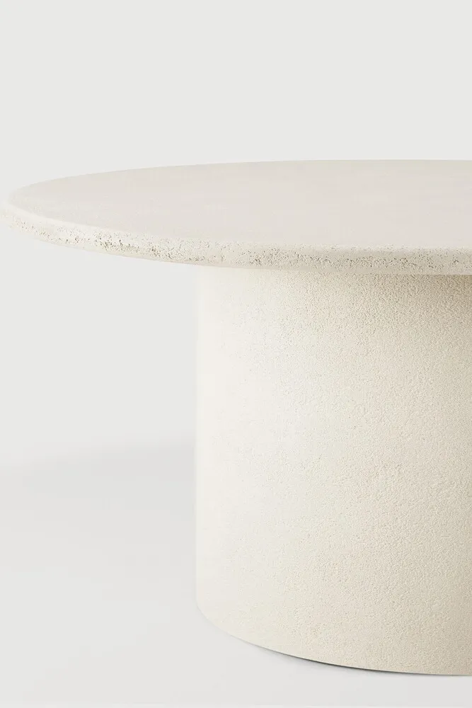 Ethnicraft Ronde Eettafel 'Elements' Microcement, 150cm, kleur Off White, foto 4