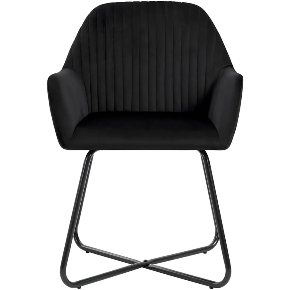 vidaXL Eetkamerstoelen 6 st fluweel zwart, foto 3
