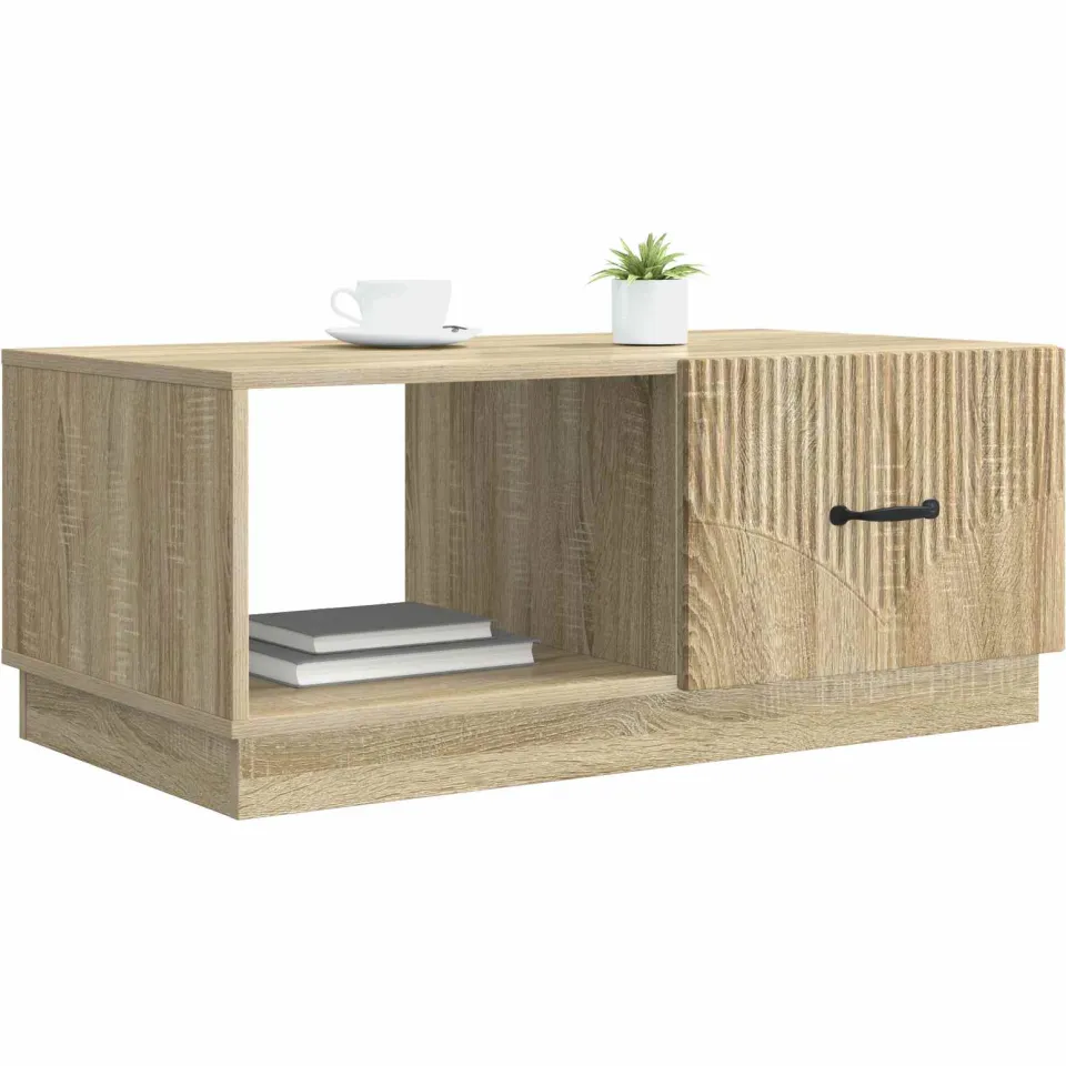 vidaXL Salontafel Sonoma Eiken 90 x 50 x 37 cm Bewerkt hout Bruin