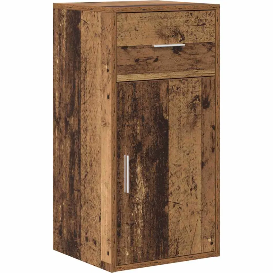 vidaXL Dressoir met lade Oudhout 38 x 34 x 75 cm bruin, foto 3