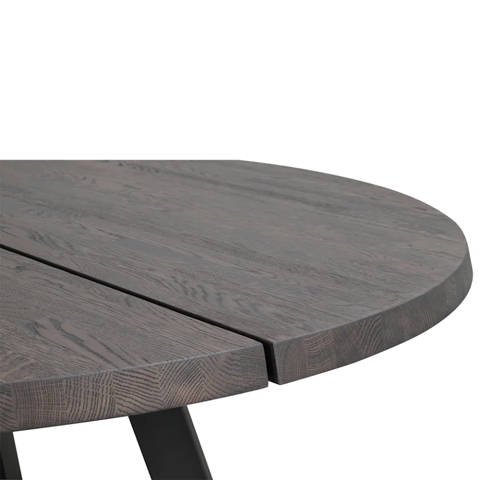 Rowico Home Fred houten eettafel donkerbruin - Ø 160 cm bruin, foto 5