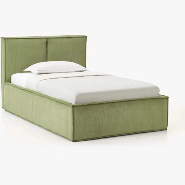 Westwing Collection Eenpersoonsbed Dream van corduroy Groen