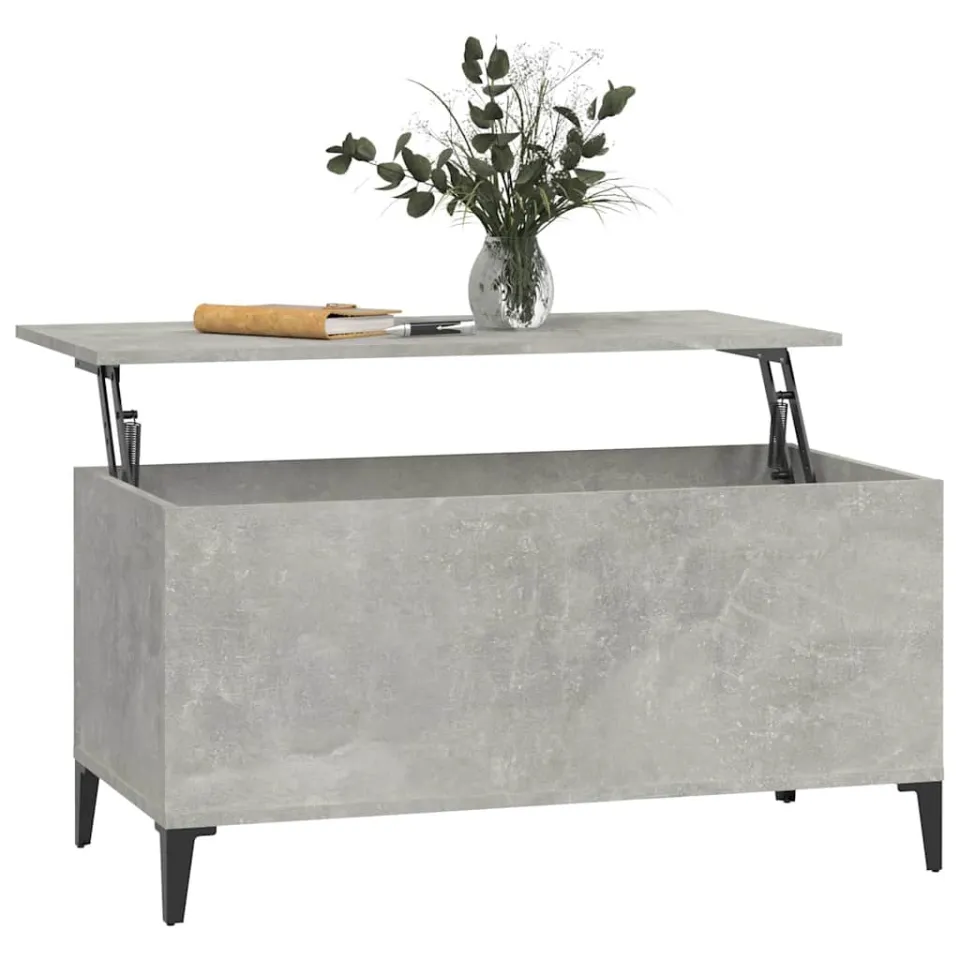 vidaXL Salontafel 90x44,5x45 cm bewerkt hout betongrijs grijs, foto 4