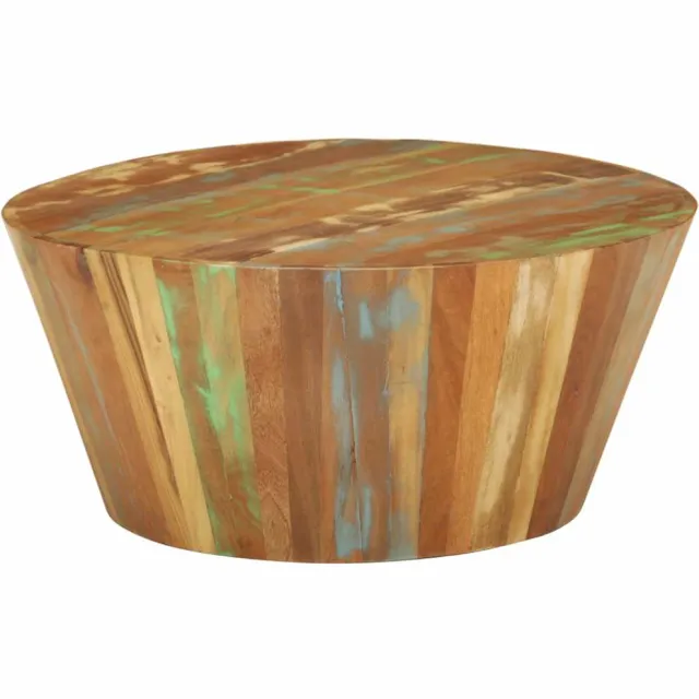 vidaXL Salontafel Ø65x31 cm massief gerecycled hout Meerkleurig