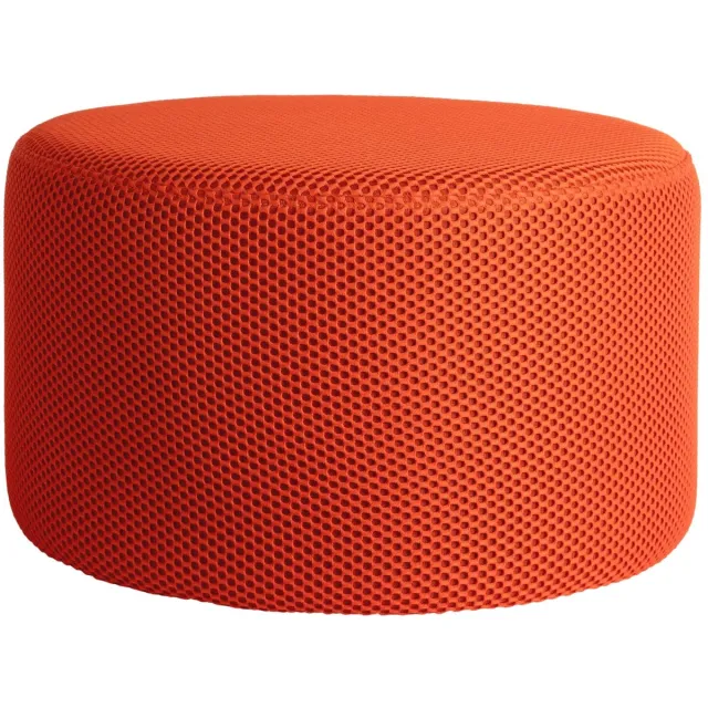 Leitmotiv Poef Retro Mesh - Helderoranje - Ø50cm - Modern