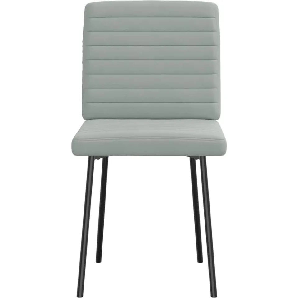 vidaXL Eetkamerstoelen 6 st fluweel lichtgrijs grijs, foto 4