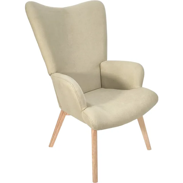 SVITA OLAV fauteuil - oorfauteuil loungestoel relaxfauteuil met armleuningen met hoge rugleuning modern comfortabel robuust woonkamer slaapkamer eetkamer beige