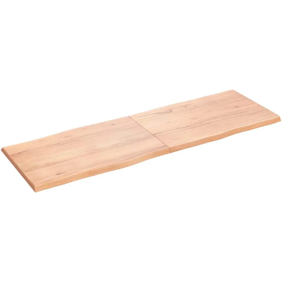 vidaXL Tafelblad natuurlijke rand 180x60x(2-4) cm eikenhout lichtbruin