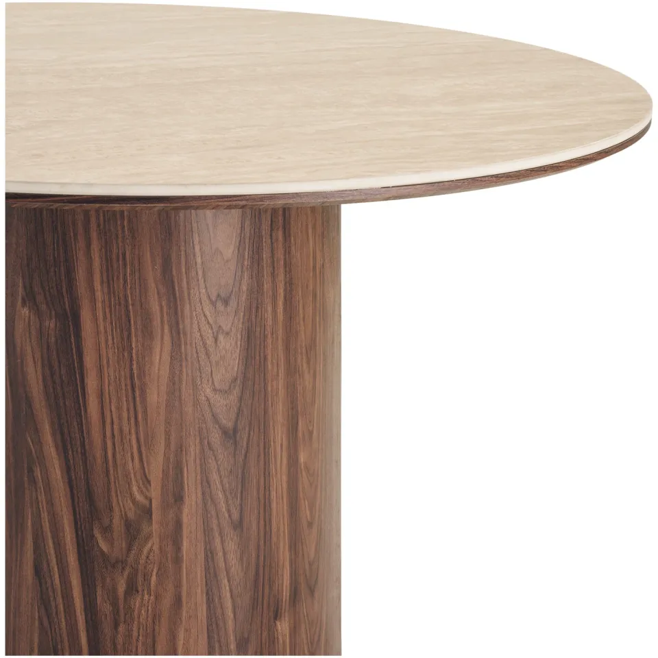 Artichok Dana houten eettafel met keramiek blad donkerbruin - Ø120 x 75 cm bruin, foto 5