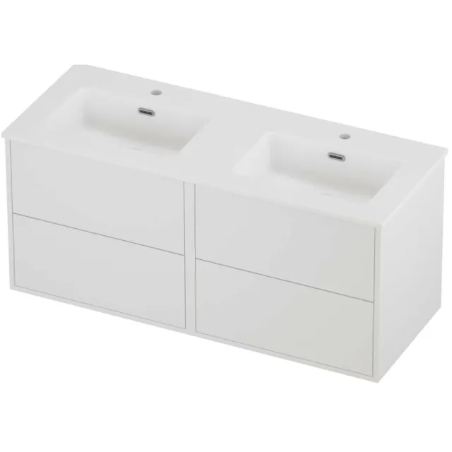 Proline Tribute Badmeubelset Porselein Elegant Symmetrisch 120x46x54 cm Mat Wit Mat White