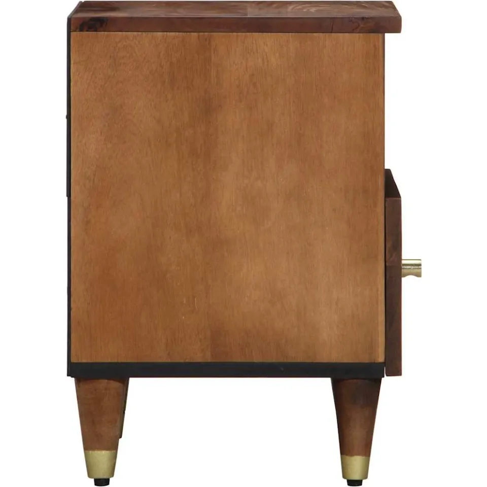 vidaXL Nachtkastje Honingbruin 40 x 33 x 46 cm Massief Mango Hout bruin, foto 4