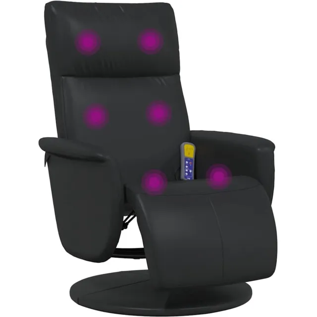 vidaXL Massagestoel - verstelbaar - met - voetensteun - kunstleer - zwart
