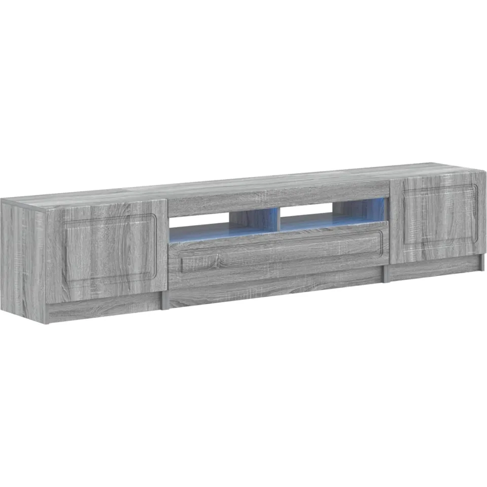 vidaXL LED tv-meubel UTRECHT 3 st Grijs Sonoma Bewerkt hout