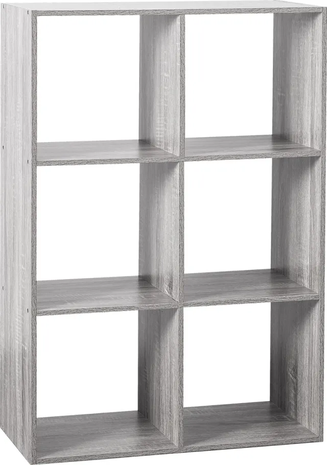 5 Five Simply Smart Atmosphera - Boekenkast - 6 Vaks - Hout - Grijs - 67,6 x 32 x 100,5 cm