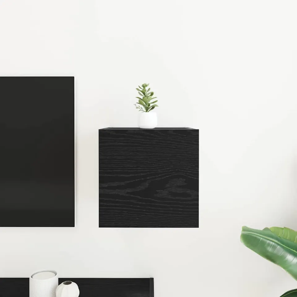 vidaXL Wandgemonteerde TV-kast 30,5 x 30 x 30 cm Zwart eiken, foto 4