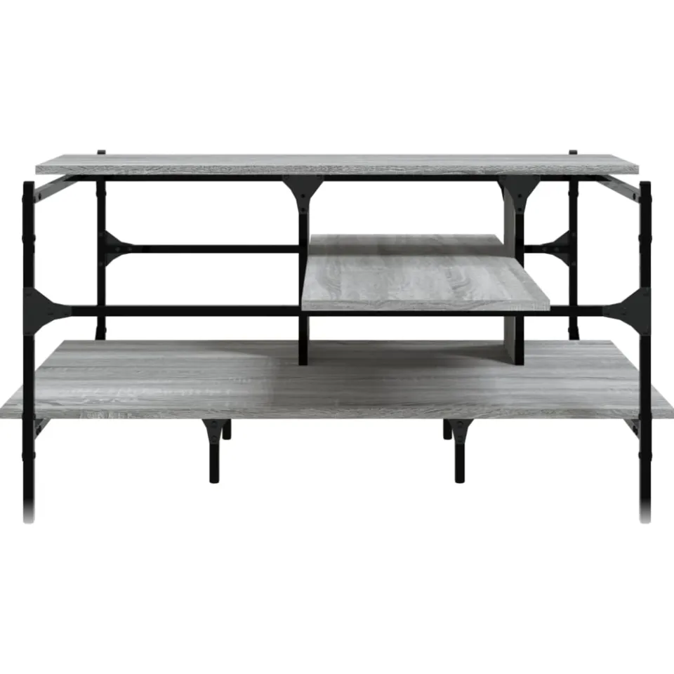 vidaXL Salontafel 100x100x48,5 cm bewerkt hout grijs sonoma