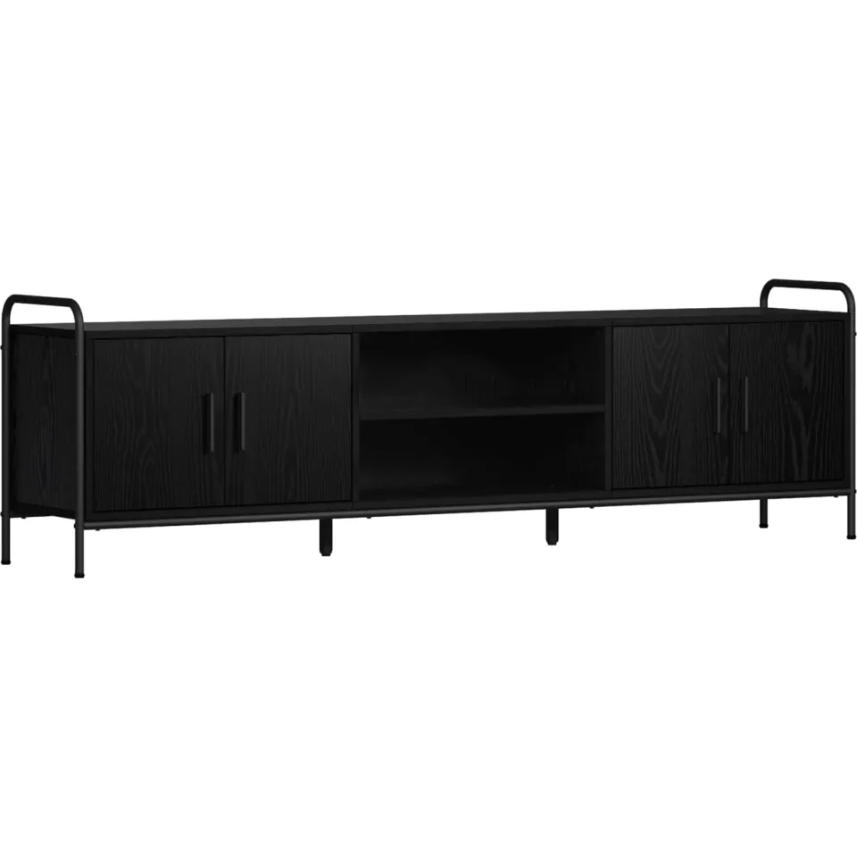 vidaXL Tv-meubel 167,5 x 33 x 50 cm Zwart eiken Bewerkt hout, foto 3