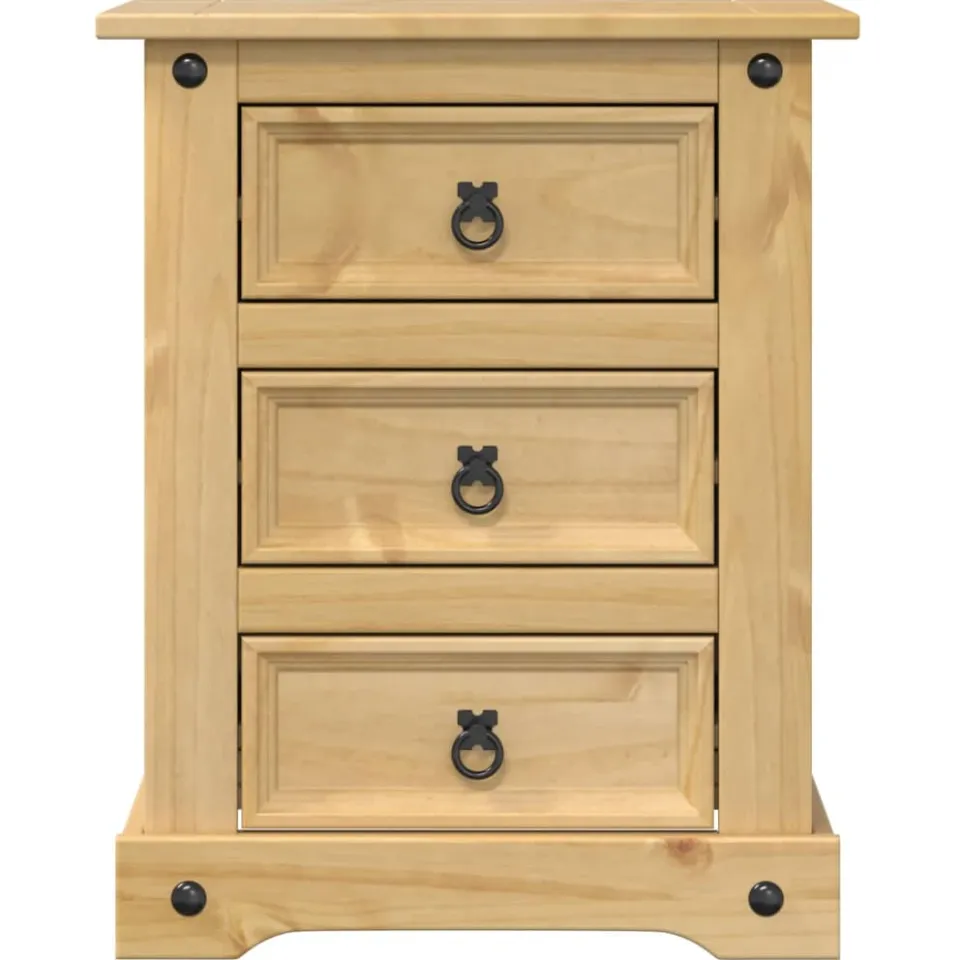vidaXL Nachtkastje Corona 53x39x66 cm massief grenenhout bruin, foto 4