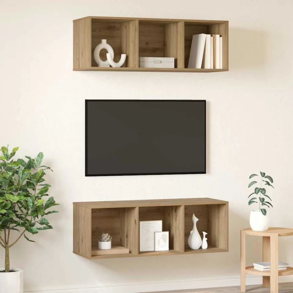 vidaXL Tv-meubelset 2 st 37 x 37 x 107 cm Artisan Eiken, foto 4