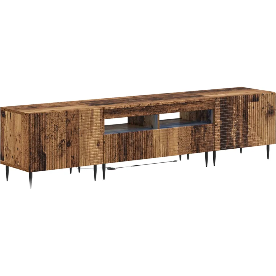 vidaXL 3-delige LED TV-kast Oud hout Bewerkt hout Grijs