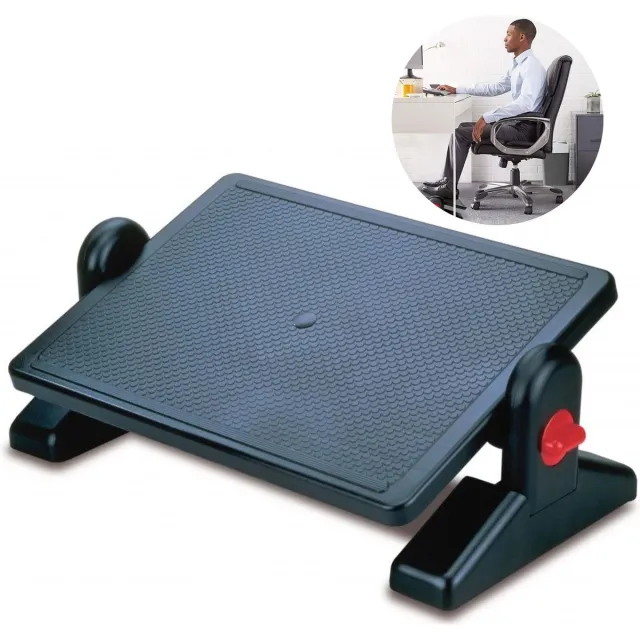 Phreeze Voetensteun Bureau Ergonomisch - DIN 4556 Norm - Bureau Accessoires - Ergonomische Voeten Steun - Voetenbankje Verstelbaar - Anti Slip Foot Rest - Voetenbankje Zwart