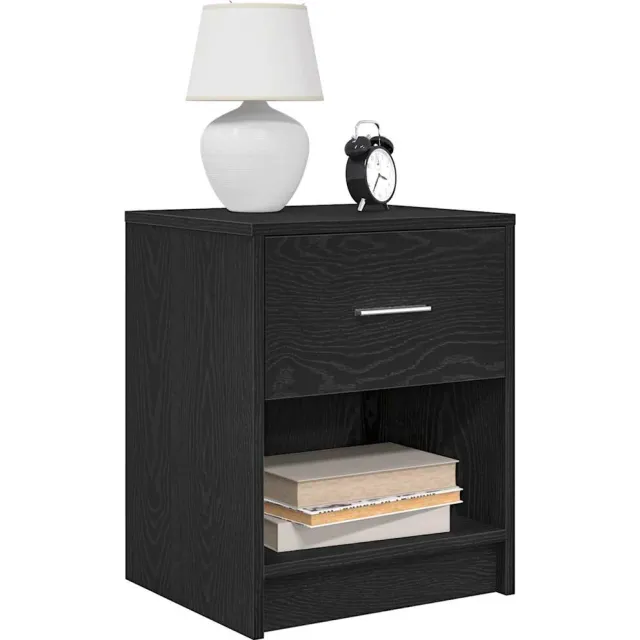 vidaXL Nachtkastjes 2 st met lade 40x34x50 cm zwart Grijs