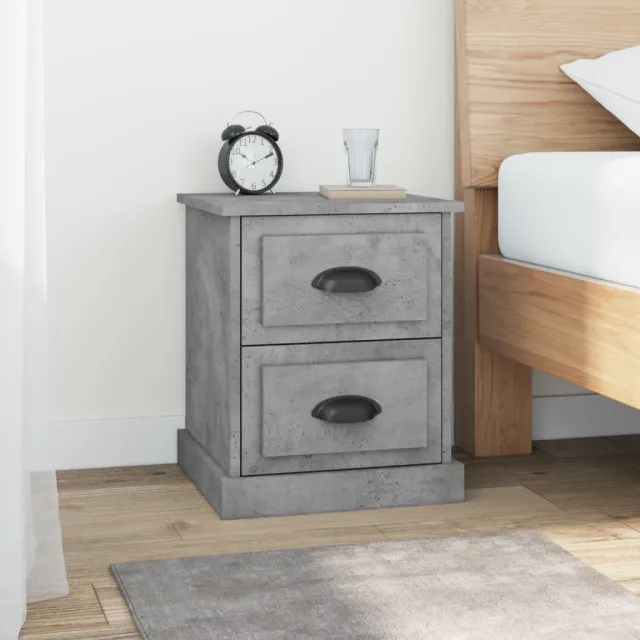 vidaXL Nachtkastjes 2 st 39x39x47,5 cm bewerkt hout betongrijs grijs, foto 2