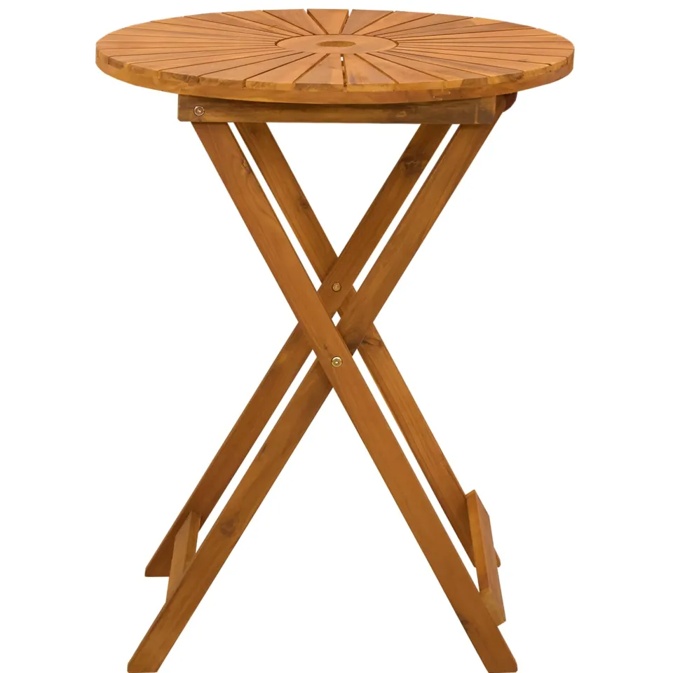 vidaXL Vouw Tuin Tafel Naturel Ø60 x 75 cm Massief Acaciahout, foto 4