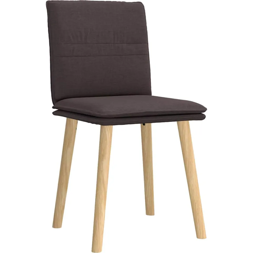 vidaXL Eetkamerstoelen 2 st stof donkerbruin