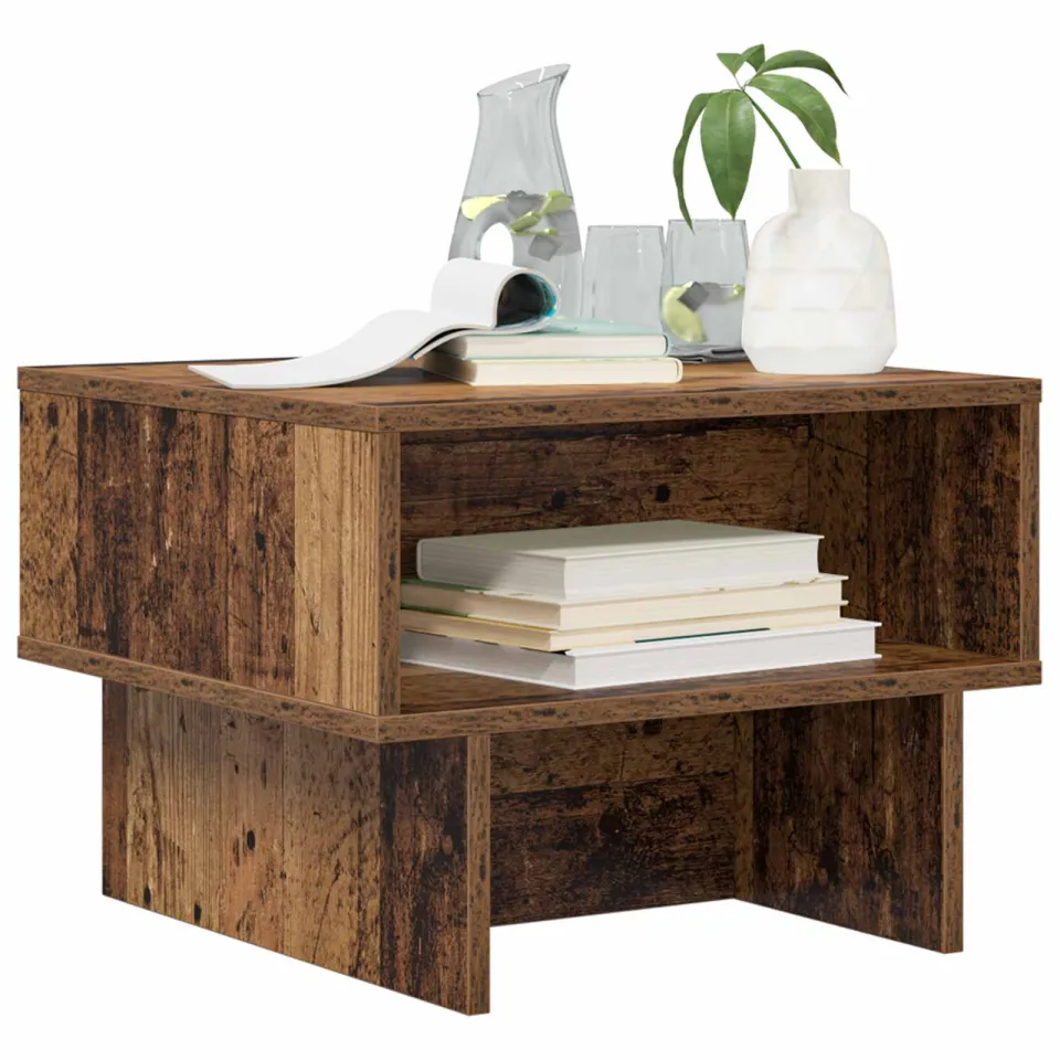 vidaXL Salontafel Oudhout 48 x 46 x 35 cm Bewerkt hout Bruin