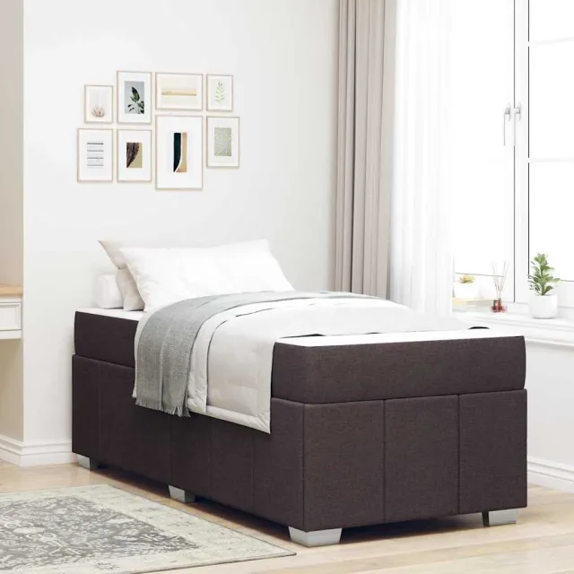 vidaXL Bedframe met matras Donkerbruin 100 x 200 cm Stof