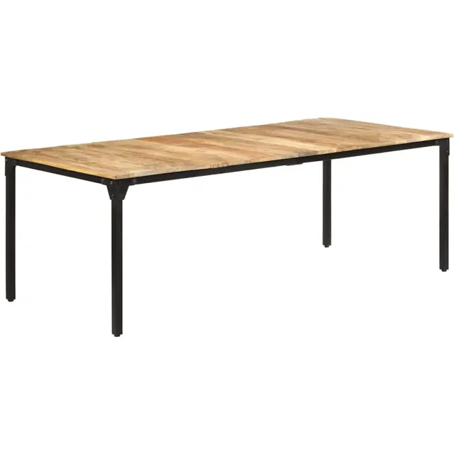 vidaXL Eettafel 220x100x76 cm ruw mangohout Bruin