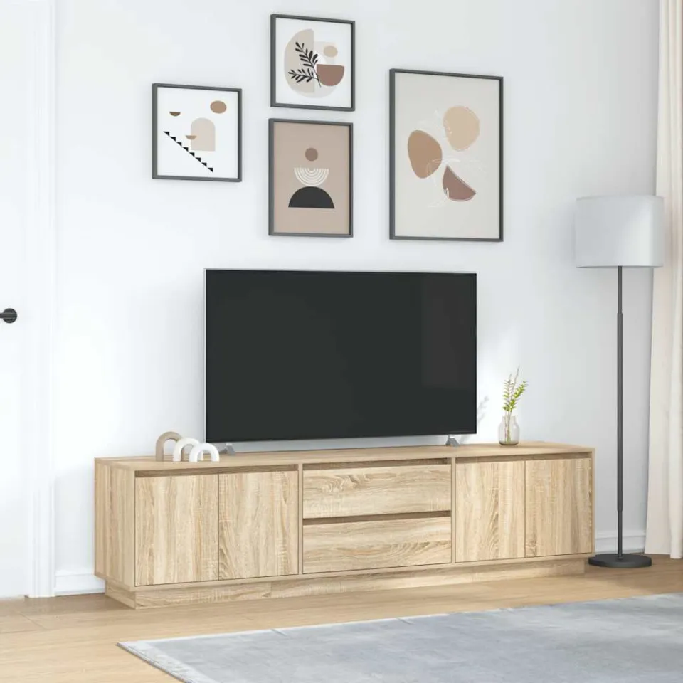 vidaXL Tv-meubel met LED-verlichting 193,5x41x50cm sonoma eikenkleurig, foto 3