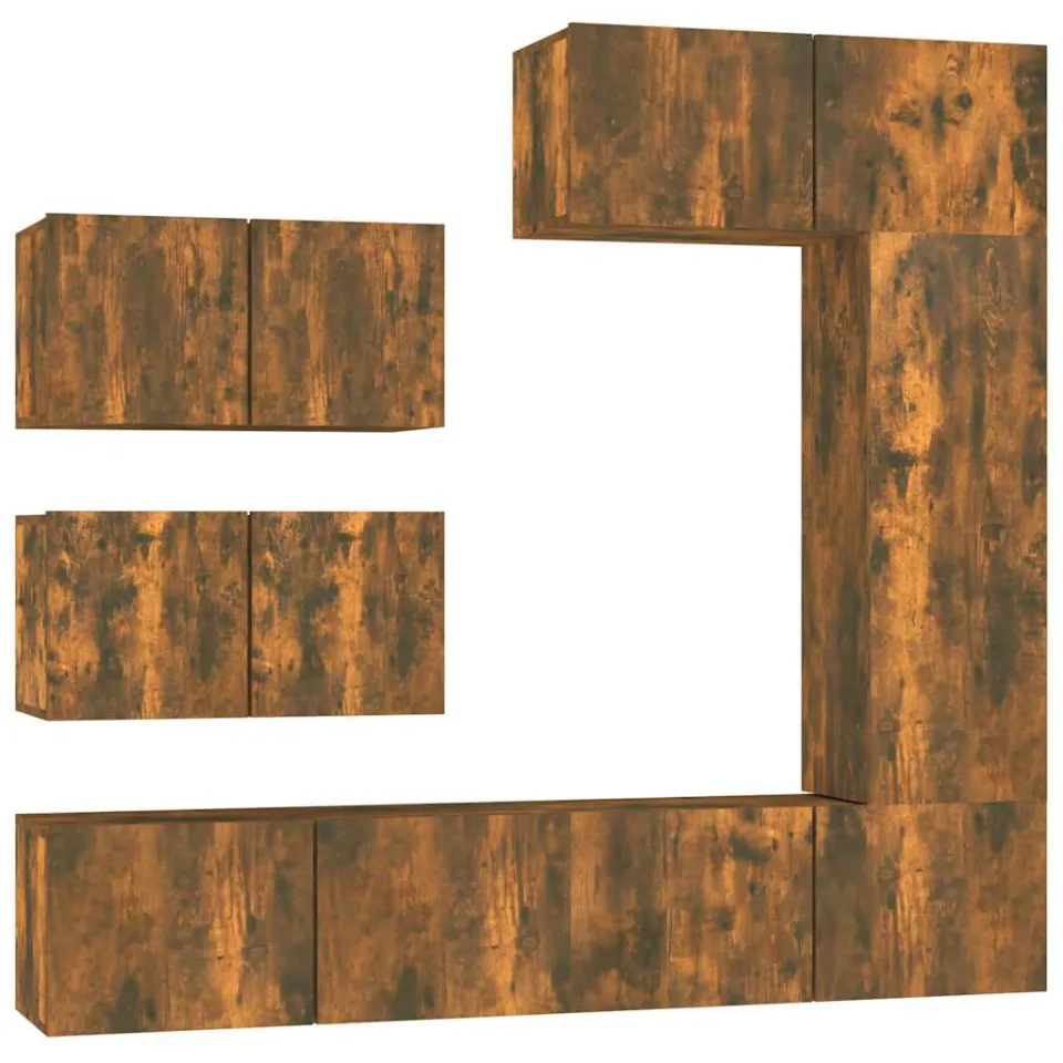 vidaXL 6-delige Tv-meubelset bewerkt hout gerookt eikenkleurig, foto 4