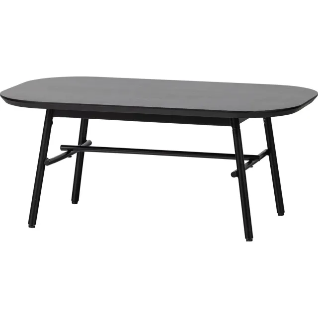 vtwonen Elegance Salontafel - Mangohout - Hout/Metaal - Zwart - 43x100x60 cm