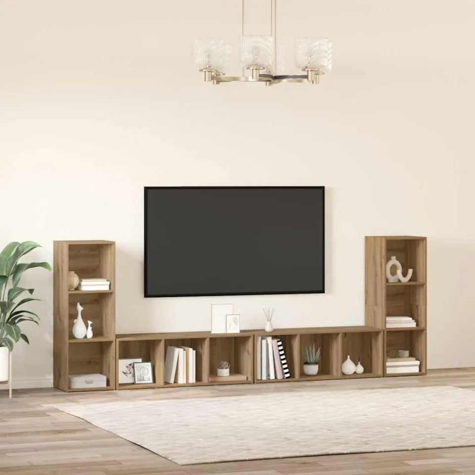vidaXL Tv-meubelset 4 st 37 x 35 x 107 cm Artisan Eiken, foto 4