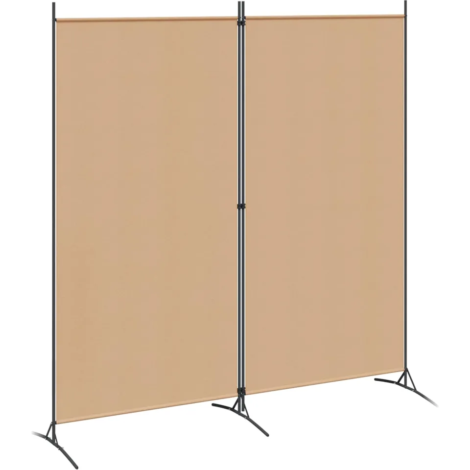 vidaXL 2-Panelen Kamerscherm Beige 175 x 180 cm Stof